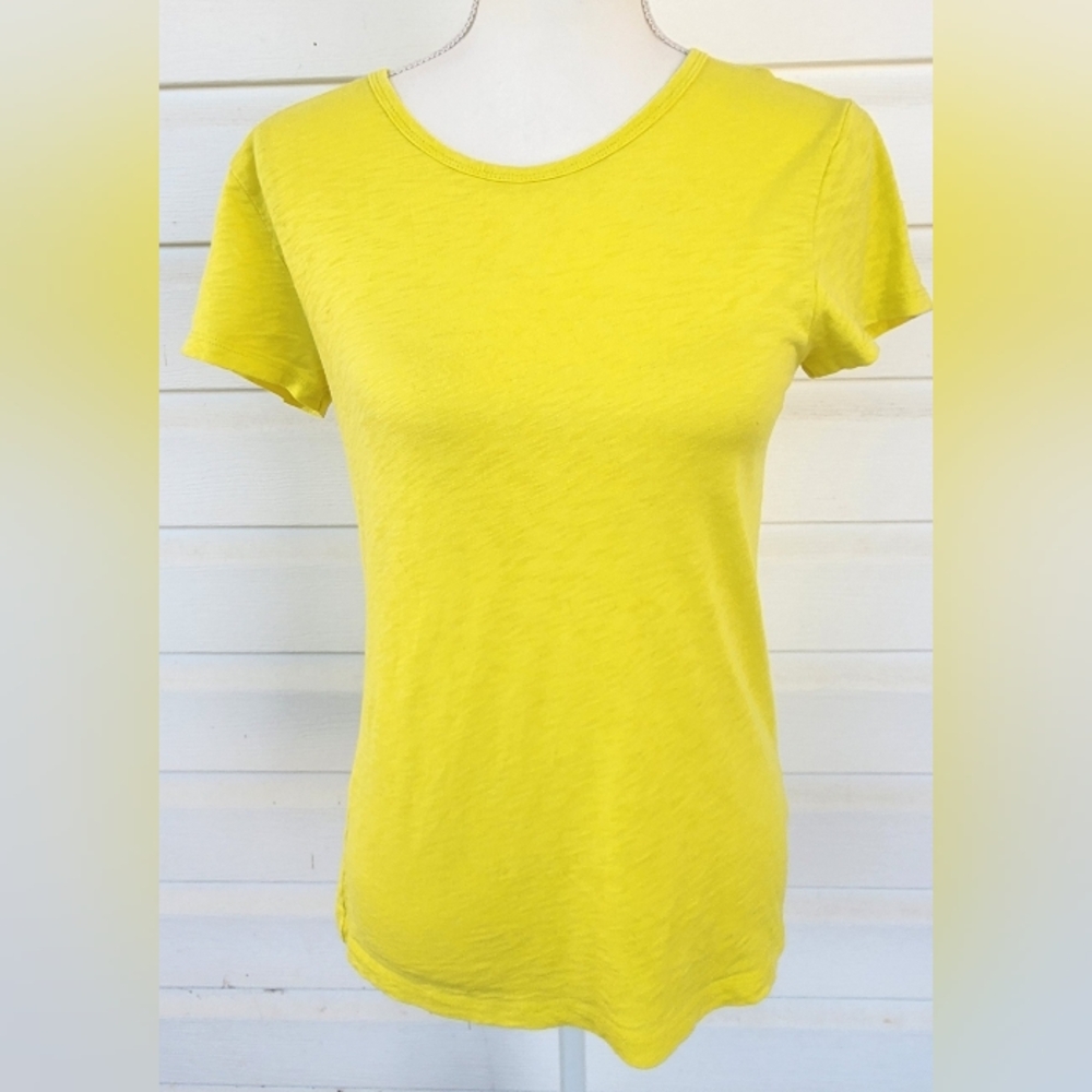 J. Crew Neon Yellow Studio T-Shirt 100% Cotton - Like NEW!